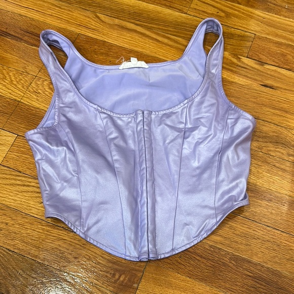 Bear Dance Tops - Lavender Satin Corset Top